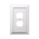 Amerelle Savannah White 1 gang Wood Duplex Wall Plate 1 pk