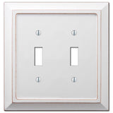 Amerelle Savannah White 2 gang Wood Toggle Wall Plate 1 pk