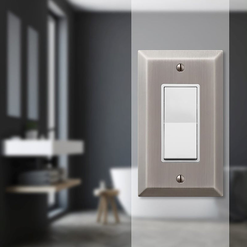 Amerelle Century Antique Nickel 1 gang Stamped Steel Decorator Wall Plate 1 pk