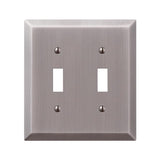 Amerelle Century Antique Nickel 2 gang Stamped Steel Toggle Wall Plate 1 pk