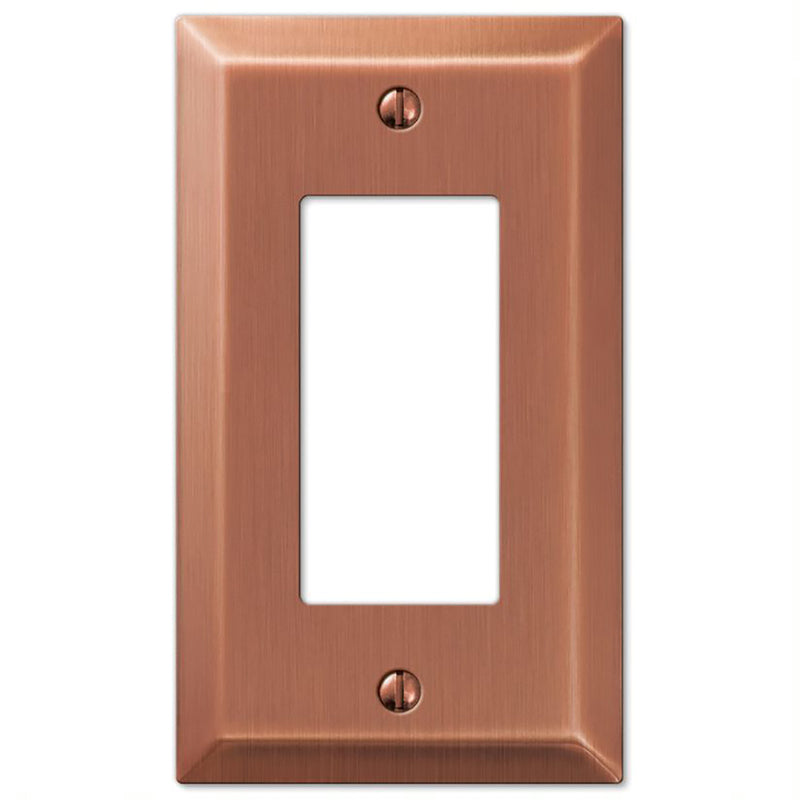 Amerelle Century Antique Copper 1 gang Stamped Steel Decorator Wall Plate 1 pk
