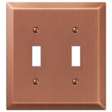 Amerelle Century Antique Copper 2 gang Stamped Steel Toggle Wall Plate 1 pk