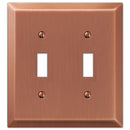 Amerelle Century Antique Copper 2 gang Stamped Steel Toggle Wall Plate 1 pk