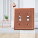 Amerelle Century Antique Copper 2 gang Stamped Steel Toggle Wall Plate 1 pk