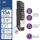 Square D QO 15 amps Arc Fault/Ground Fault Single Pole Circuit Breaker