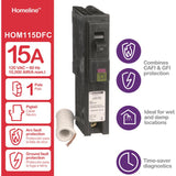 Square D HomeLine 15 amps Arc Fault/Ground Fault Single Pole Circuit Breaker