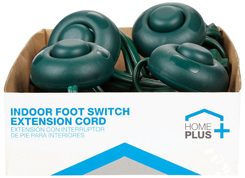 Home Plus Indoor 6 ft. L Green Extension Cord with Switch 18/2