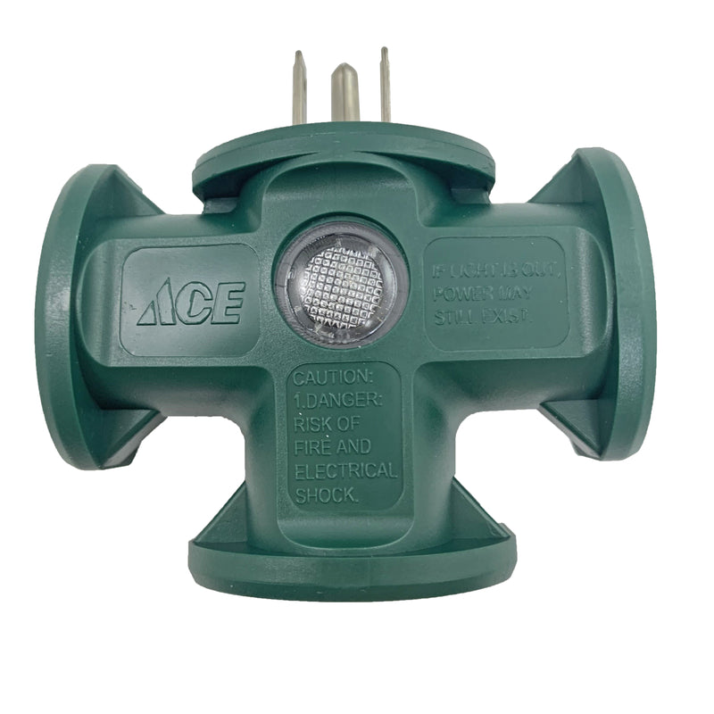 ADAPTER 3-OUTLET GREEN