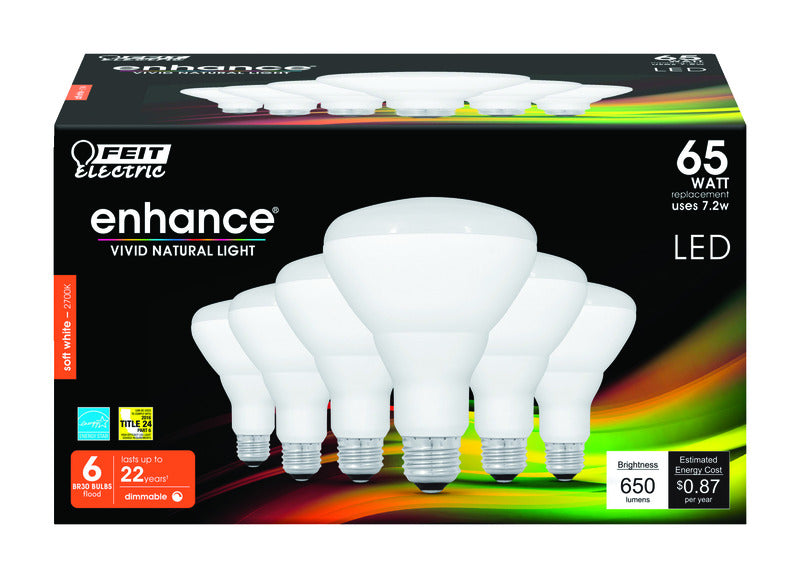 LED BR30 E26 SW 65W 6PK