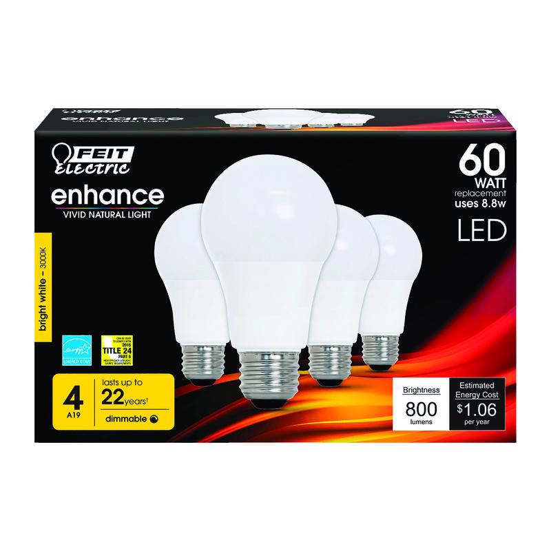 LED A19 E26 BW 60W 4PK