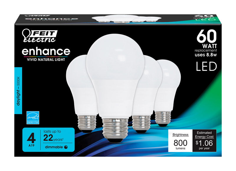 LED A19 E26 DL 60W 4PK