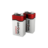 Rayovac Fusion 9-Volt Alkaline Batteries 2 pk Carded