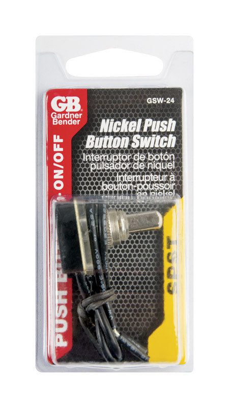 Gardner Bender 10 amps Single Pole Push Button Switch Silver 1 pk