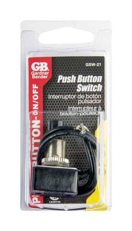 Gardner Bender 10 amps Push Button Switch Black 1 pk