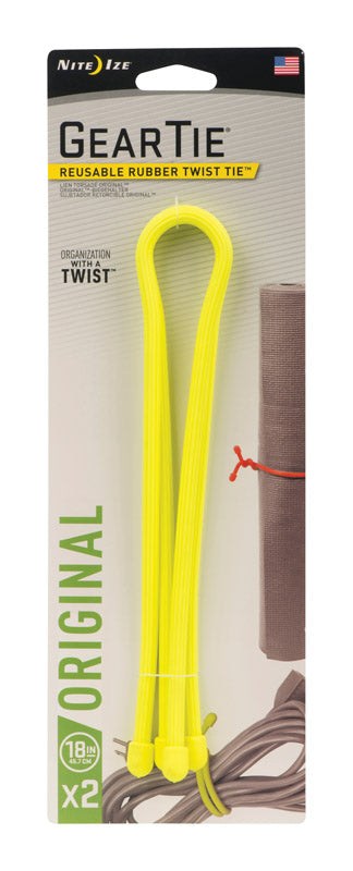 TWIST TIE NEON YLW 18"