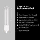 Feit LED Linears PL GX24Q-3 4-Pin LED Bulb Cool White 26 Watt Equivalence 1 pk