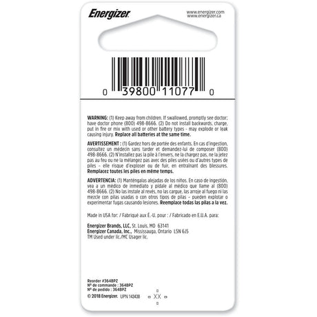 Energizer Silver Oxide 364 1.5 V Electronic/Watch Battery 1 pk