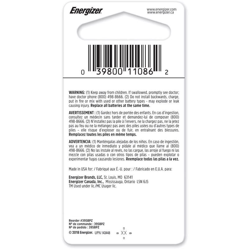 Energizer Silver Oxide 395 1.55 V 0.05 mAh Electronic/Watch Battery 1 pk