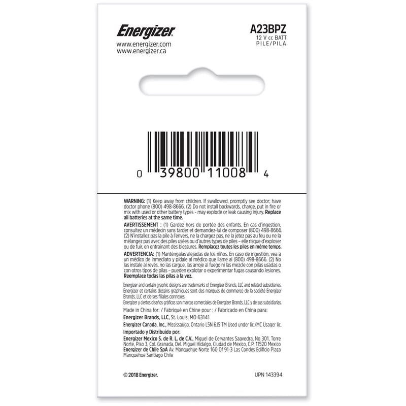 Energizer Alkaline A23 12 V 0.05 mAh Electronics Battery 1 pk