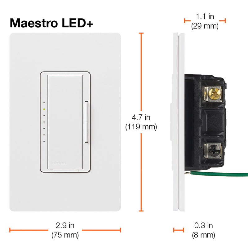 Lutron Maestro Ivory 150 W 3-Way Dimmer Switch 1 pk