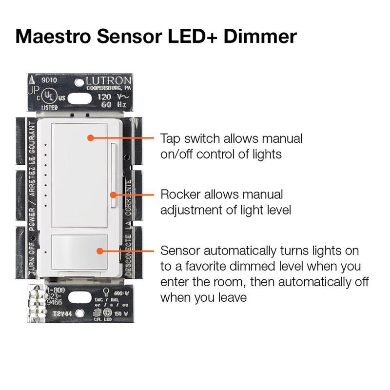 Lutron Maestro White 150 W 3-Way Dimmer Switch 1 pk