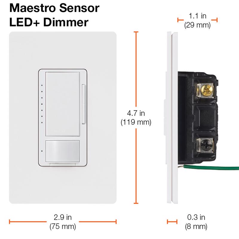 Lutron Maestro White 150 W 3-Way Dimmer Switch 1 pk