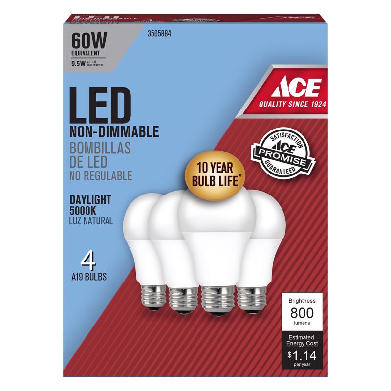 LED A19 E26 DL 60W 4PK