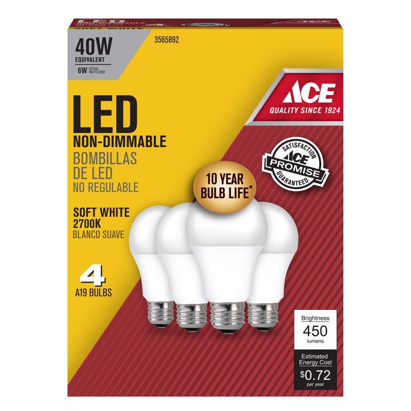 ACE LED A19 SW 40W 4PK