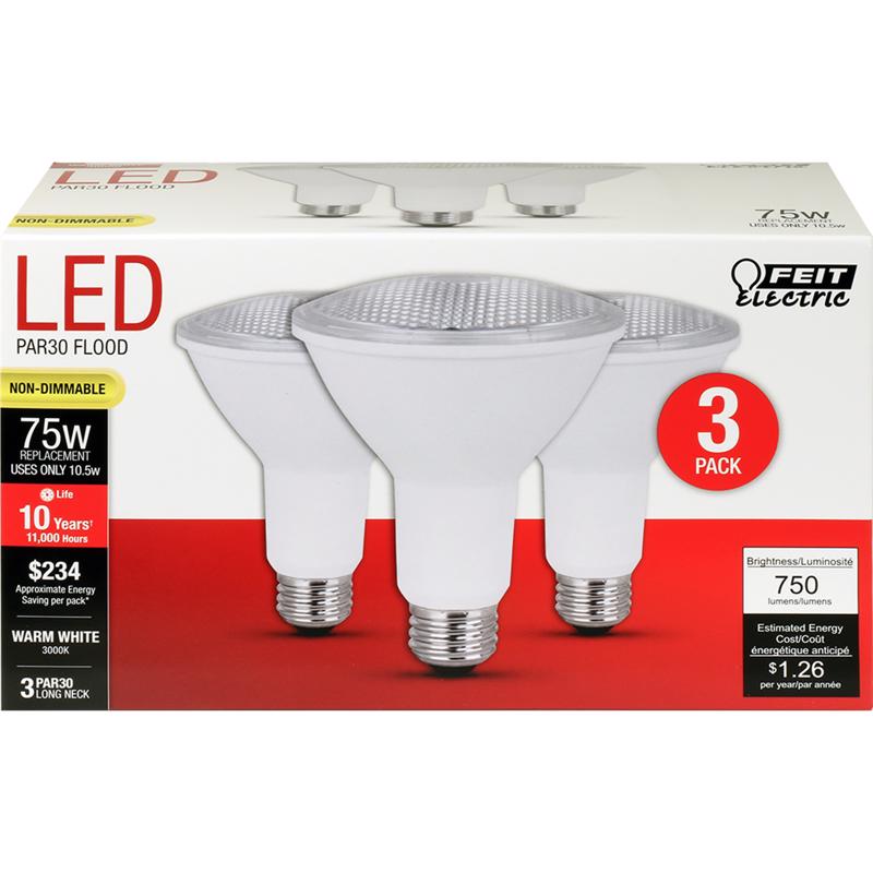 LED PAR30 E26 WW 75W 3PK