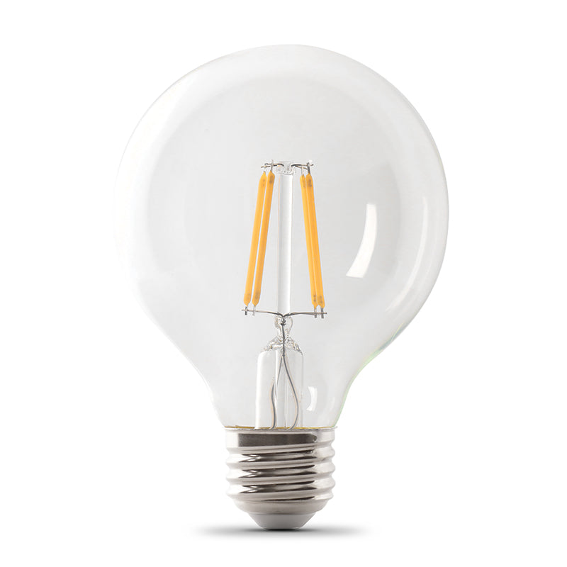 Feit Enhance G25 E26 (Medium) Filament LED Bulb Soft White 60 Watt Equivalence 1 pk