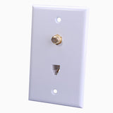 Monster Just Hook It Up White 1 gang Plastic Coax/Phone Wall Plate 1 pk