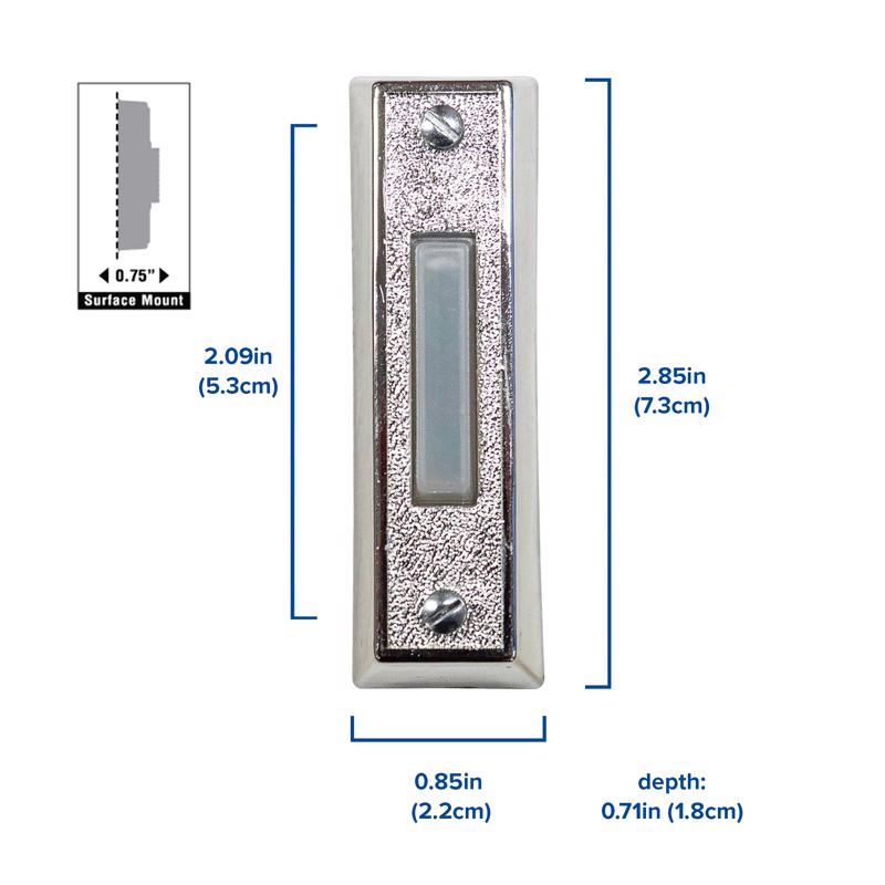 Heath Zenith Silver Plastic Wired Pushbutton Doorbell