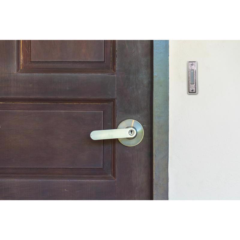 Heath Zenith Silver Plastic Wired Pushbutton Doorbell