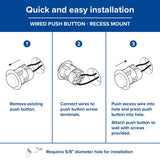 Heath Zenith Polished Brass Gold/White Metal Wired Pushbutton Doorbell