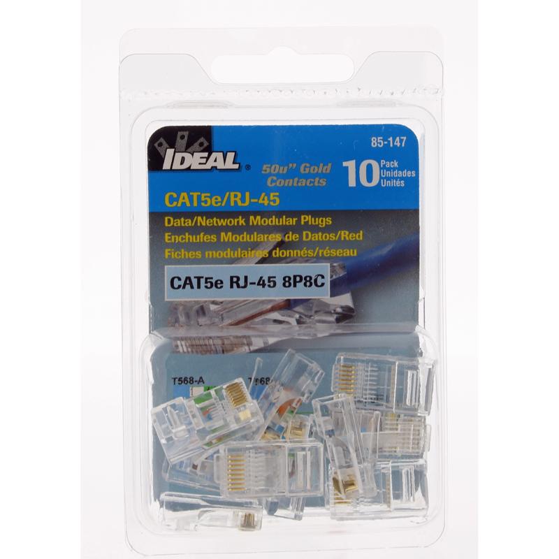 Ideal RJ-45 Modular Plugs 100 ohm 100 MHz 10 pk
