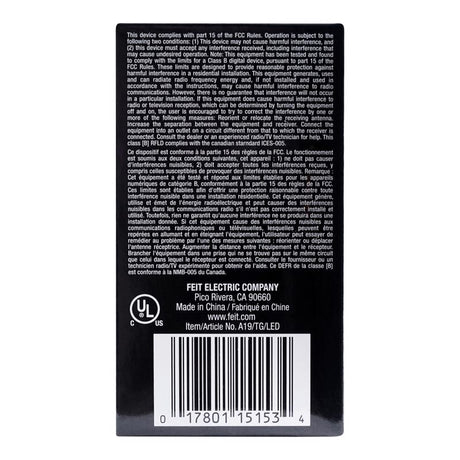 Feit A19 E26 (Medium) Filament LED Bulb Green 30 Watt Equivalence 1 pk