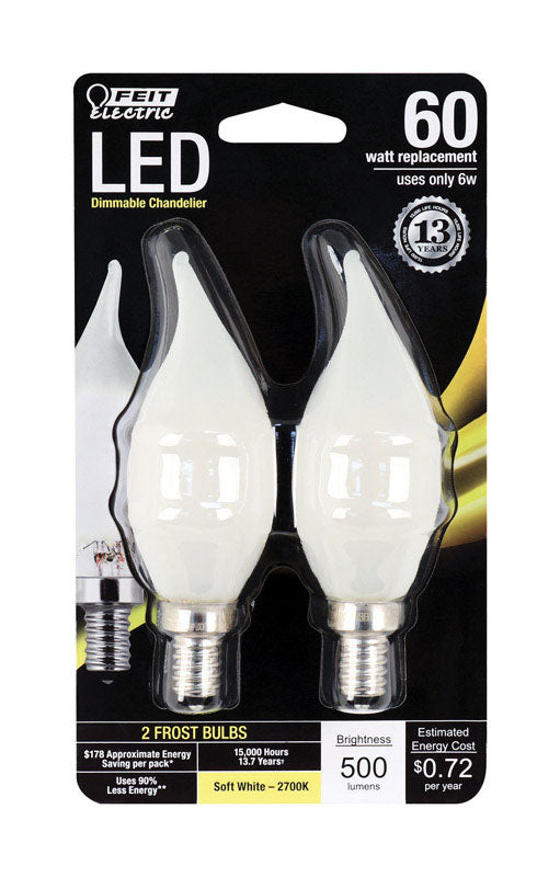 LED CA10 E12 SW 60W 2PK