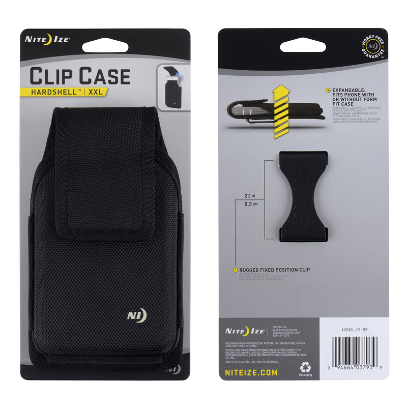 Nite Ize Hardshell Black Cell Phone Case w/Clip For Universal 2XL