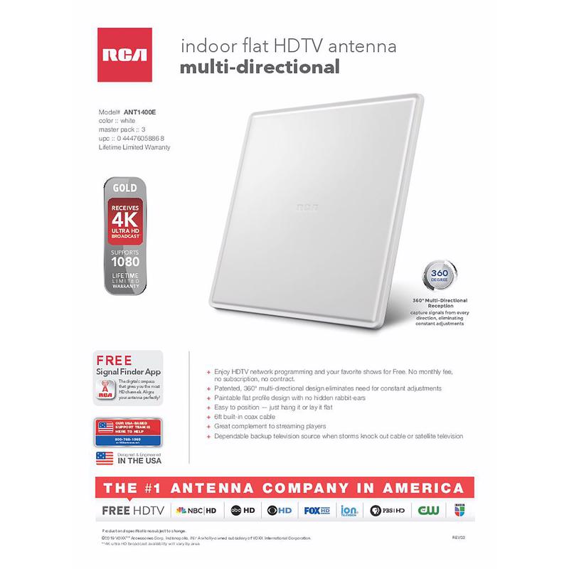 RCA Indoor HDTV Digital Antenna 1 pk