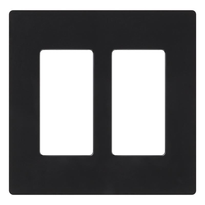 Lutron Claro Black 2 gang Plastic Decorator Wall Plate 1 pk