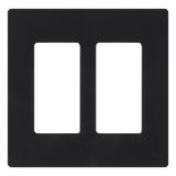Lutron Claro Black 2 gang Plastic Decorator Wall Plate 1 pk