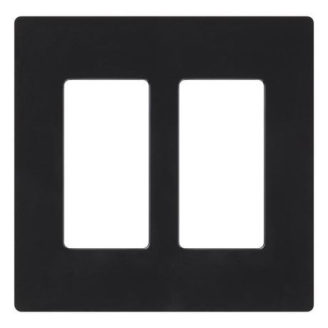 Lutron Claro Black 2 gang Plastic Decorator Wall Plate 1 pk