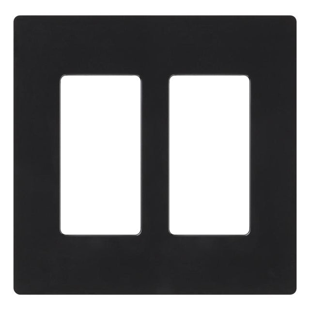 Lutron Claro Black 2 gang Plastic Decorator Wall Plate 1 pk