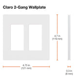 Lutron Claro Black 2 gang Plastic Decorator Wall Plate 1 pk