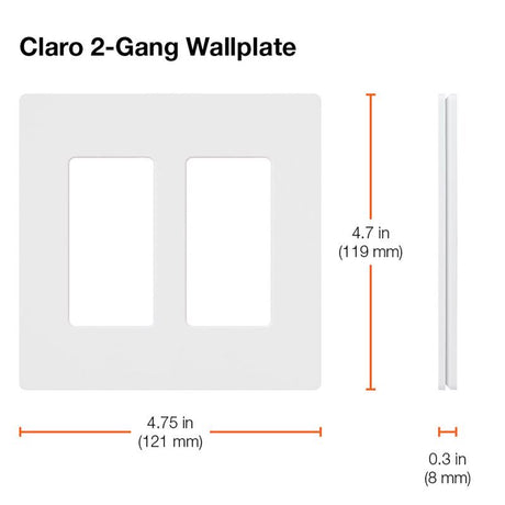 Lutron Claro Black 2 gang Plastic Decorator Wall Plate 1 pk