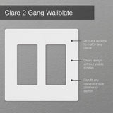 Lutron Claro Black 2 gang Plastic Decorator Wall Plate 1 pk