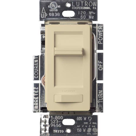 Lutron Ivory 150W for CFL and LED / 600W for incandescent and halogen W 3-Way Dimmer Switch 1 pk
