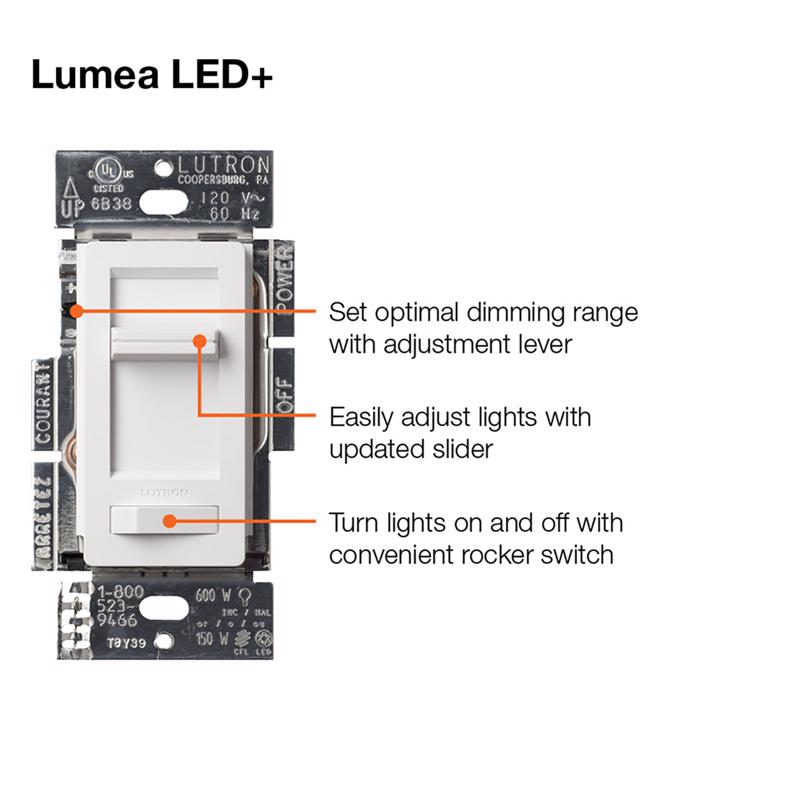 Lutron Almond 150W for CFL and LED / 600W for incandescent and halogen W 3-Way Dimmer Switch 1 pk