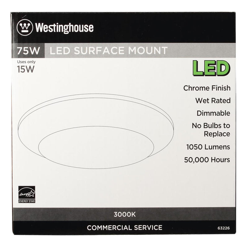 Westinghouse Chrome Metallic 5.5 in. W Steel LED Canless Recessed Downlight 15 W