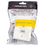 Monster Just Hook It Up White 1 gang Plastic Coaxial Wall Plate 1 pk